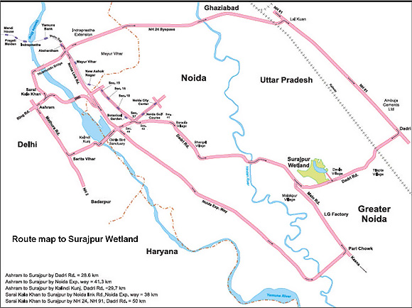 Surajpur Wetland-Location Map
